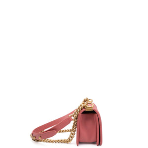 CHANEL SMALL LE BOY BAG PINK LAMBSKIN LEATHER GHW