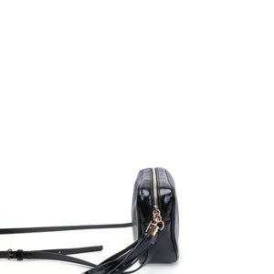 GUCCI SOHO DISCO CAMERA BAG PATENT LEATHER BLACK LGHW