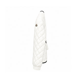 MONCLER WOMEN'S CREAM QUILTED JACKET WHITE SIZE 1