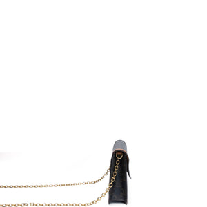 CELINE TRIOMPHE CANVAS CALFSKIN WALLET ON CHAIN TAN GHW