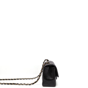 CHANEL MINI RECTANGULAR FLAP BAG LAMBSKIN BLACK LGHW (MICROCHIP)