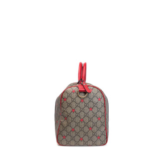 GUCCI GG SUPREME MEDIUM JOY BOSTON BAG BEIGE / RED GHW