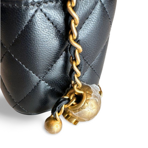 CHANEL MINI VANITY CASE WITH CHAIN BLACK CAVIAR GHW