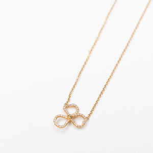 TIFFANY & CO. 18K ROSE GOLD DIAMOND SMALL PAPER FLOWERS PENDANT NECKLACE