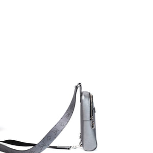 LOUIS VUITTON OUTDOOR SLING BAG MONOGRAM TAIGARAMA GUNMETAL SILVER SHW (MICROCHIP)