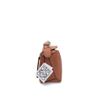 LOEWE X HOWL'S MOVING CASTLE SMALL CALCIFER PUZZLE BAG SATIN CALFSKIN TAN GHW