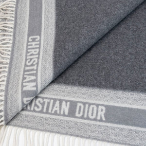 CHRISTIAN DIOR OBLIQUE STOLE CASHMERE GRAY SCARF