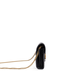 GUCCI GG MARMONT WALLET ON CHAIN BLACK GHW