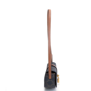 CELINE CLUTCH ON STRAP TABOU TRIOMPHE CANVAS / CALFSKIN TAN GHW