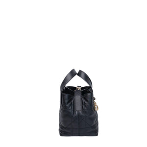 CHRISTIAN DIOR TOUJOURS VERTICAL NANO TOTE BAG BLACK CALFSKIN LGHW