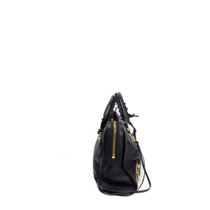 BALENCIAGA METALLIC EDG CITY S BAG BLACK GHW