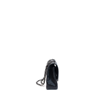 CHANEL MEDIUM CLASSIC DOUBLE FLAP BAG BLACK CAVIAR LEATHER SHW