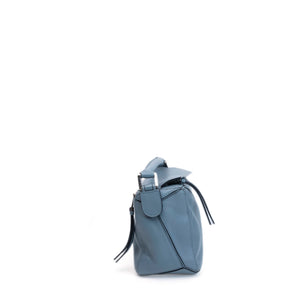 LOEWE SMALL PUZZLE BAG CALFSKIN STONE BLUE SHW