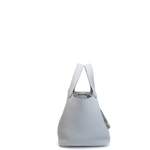 HERMES PICOTIN LOCK 18 CLEMENCE BLUE PALE STAMP W