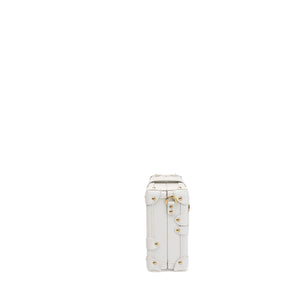 LOUIS VUITTON PETITE MALLE MONOGRAM EMBROIDERED WHITE CALFSKIN GHW