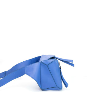 LOEWE MINI PUZZLE BUM BAG BLUE CALFSKIN SHW