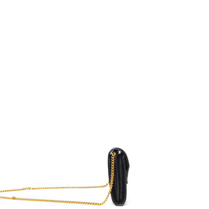 SAINT LAURENT ENVELOPE CHAIN WALLET CALFSKIN BLACK GHW