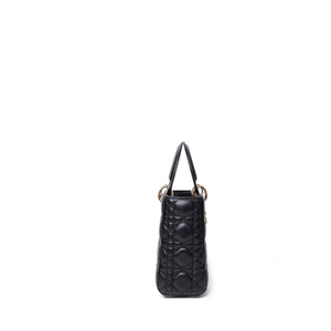 CHRISTIAN DIOR MY ABC DIOR SMALL LADY DIOR LAMBSKIN BLACK GHW