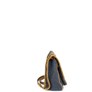 SAINT LAURENT MEDIUM NIKKI SHOULDER BAG DENIM BLUE / CINNAMON GHW