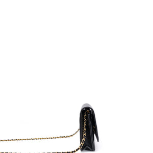 CHANEL CLASSIC WALLET ON CHAIN BAG BLACK CAVIAR GHW (MICROCHIP)
