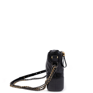 CHANEL GABRIELLE HOBO BAG BLACK CALFSKIN LEATHER MULTICOLOUR HARDWARE