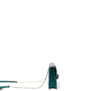 BVLGARI SERPENTI FOREVER WALLET ON CHAIN CALFSKIN GREEN LGHW