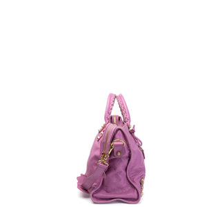 BALENCIAGA MEDIUM CLASSIC CITY CROSSBODY BAG PURPLE GHW