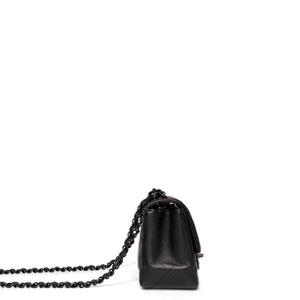 CHANEL MINI SQUARE FLAP BAG LAMBSKIN SO BLACK (MICROCHIP)