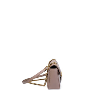 GUCCI MEDIUM GG MARMONT SHOULDER BAG CALFSKIN DARK BEIGE GHW