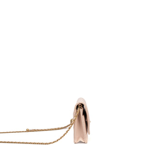 CHANEL PEARL CRUSH WALLET ON CHAIN LIGHT PINK LAMBSKIN GHW (MICROCHIP)