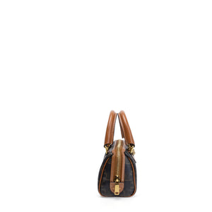 CELINE MINI BOSTON BAG TRIOMPHE CANVAS / CALFSKIN TAN GHW