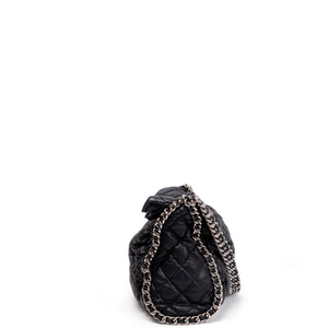 CHANEL CHAIN AROUND HOBO BAG BLACK LAMBSKIN SHW