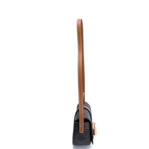 CELINE CLUTCH ON STRAP TABOU TRIOMPHE CANVAS / CALFSKIN TAN GHW