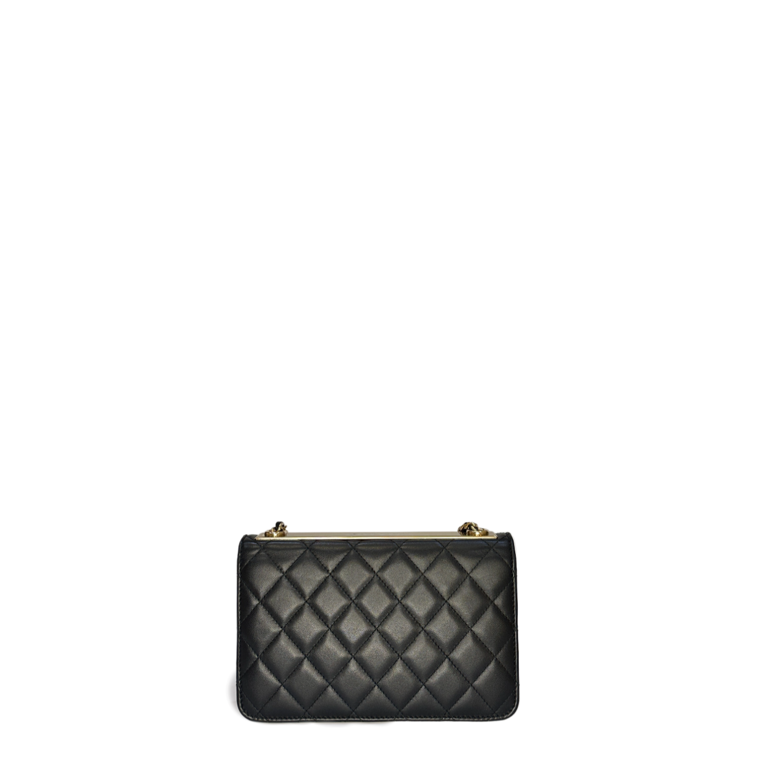 CHANEL TRENDY CC WALLET ON CHAIN LAMBSKIN BLACK GHW