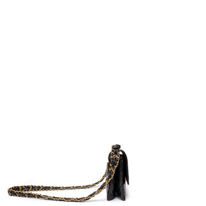 CHANEL 23K SLING SMALL FLAP BAG BLACK CALFSKIN LEATHER GHW