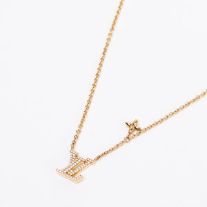 LOUIS VUITTON METAL CRYSTAL LV ICONIC NECKLACE GOLD
