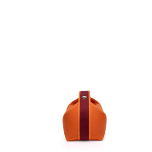 HERMES SMALL BRIDE-A-BRAC TRAVEL CASE ORANGE FEU CANVAS SHW