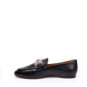 TOD'S BLACK LEATHER LOAFERS SIZE 37