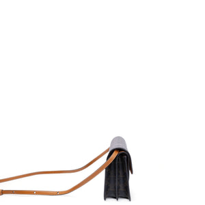 CELINE DOUBLE FLAP TRIOMPHE CANVAS WALLET ON STRAP GHW