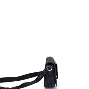 CHRISTIAN DIOR SADDLE SMALL MESSENGER BAG BLACK OBLIQUE JACQUARD / GRAINED CALFSKIN MULTICOLOUR HARDWARE
