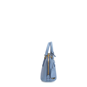 PRADA SAFFIANO LUX LEATHER MINI BAG BLUE GHW