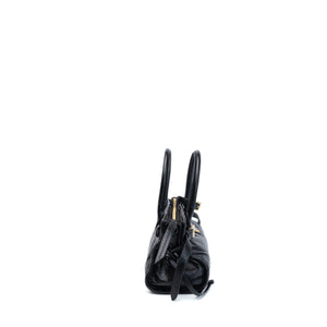 PRADA MINI BONNIE HANDBAG BLACK CALFSKIN GHW