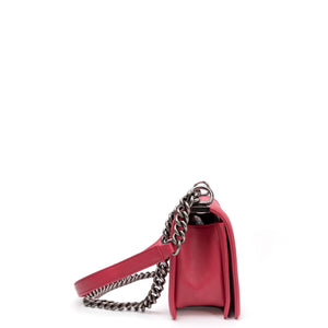 CHANEL MEDIUM LEBOY PINK CALFSKIN LEATHER MULTICOLORED HARDWARE