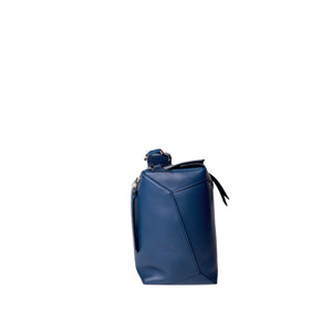 LOEWE LARGE PUZZLE BLUE CALF SKIN LEATHER SHW