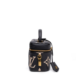 LOUIS VUITTON VANITY PM BLACK/BEIGE CALFSKIN GHW (MICROCHIP)