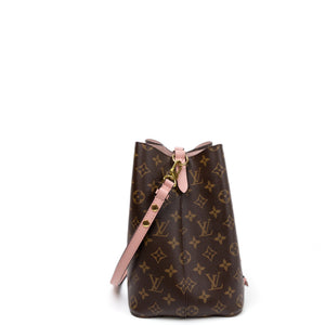LOUIS VUITTON NEO NOE BROWN/ ROSE POUDRE MONOGRAM CANVAS GHW