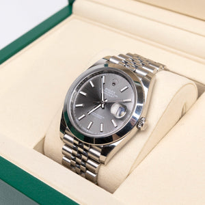 ROLEX DATEJUST 41 REF. 126300 SLATE DIAL SMOOTH BEZEL JUBILEE (2025)
