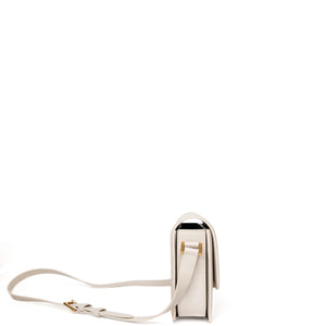 SAINT LAURENT SOLFERINO MEDIUM SATCHEL BAG WHITE CALFSKIN GHW