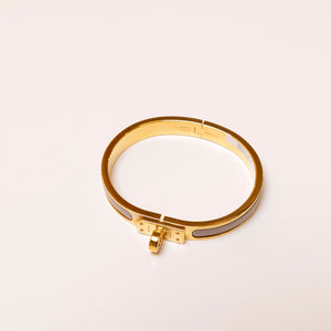 HERMES MINI CLIC KELLY BRACELET GOLD TONE / ROSE CANDEUR