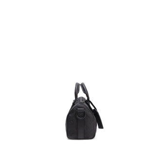 LOUIS VUITTON KEEPALL BANDOULIERE 25 MONOGRAM BLACK TAURILLON LEATHER BLACK HARDWARE (MICROCHIP)
